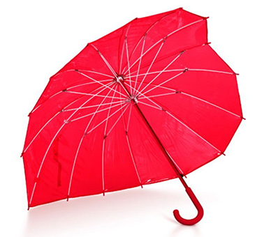 PVC红色透明心形伞